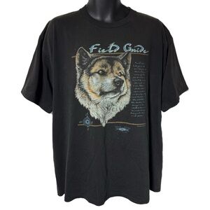 Vintage Field Guide Wolf Distressed Nature Tee T Shirt XL